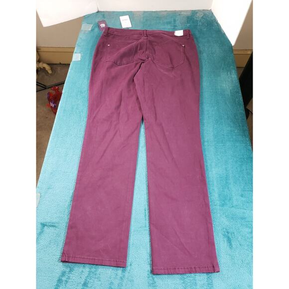 Gloria Vanderbilt Jeans Sz 14 Womens Purple Low Rise Sadie Slim Straight NWT - Picture 14 of 16